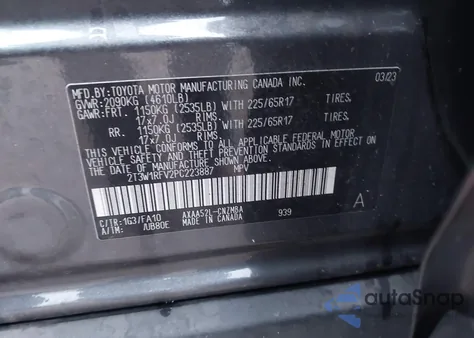 2023 Toyota Rav4 Xle z USA, uszkodzony, nr VIN 2T3W1RFV2PC223887